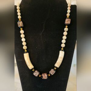 Authentic Polished Jaspar Stone, Leopard Jaspar & Onyx Necklace